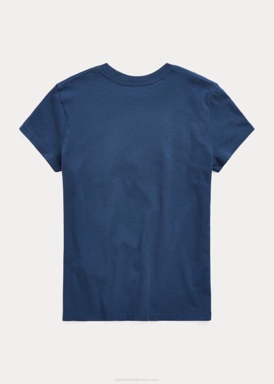rustik marine børn Ralph Lauren T-shirt i bomuldsjersey med logo Z426B7568