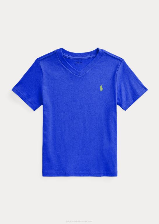 safir stjerne børn Ralph Lauren T-shirt med v-hals i bomuldsjersey Z426B5903