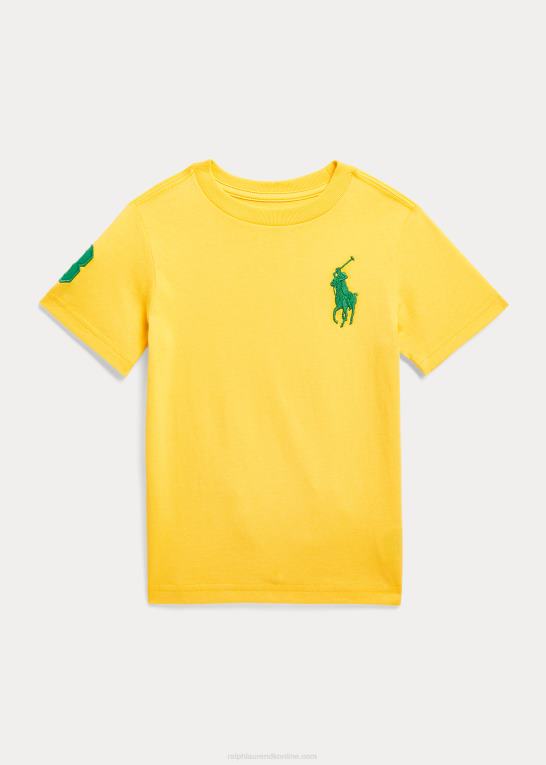 signal gul/stamme børn Ralph Lauren stor pony t-shirt i bomuldsjersey Z426B6449