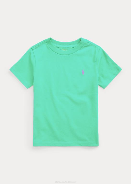 solnedgang grøn børn Ralph Lauren T-shirt med rund hals i bomuldsjersey Z426B5897