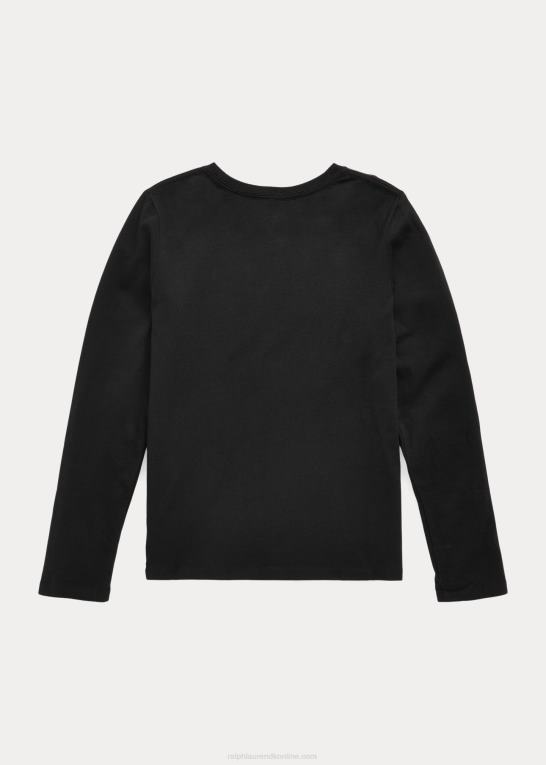sort børn Ralph Lauren T-shirt i bomuldsjersey Z426B7215