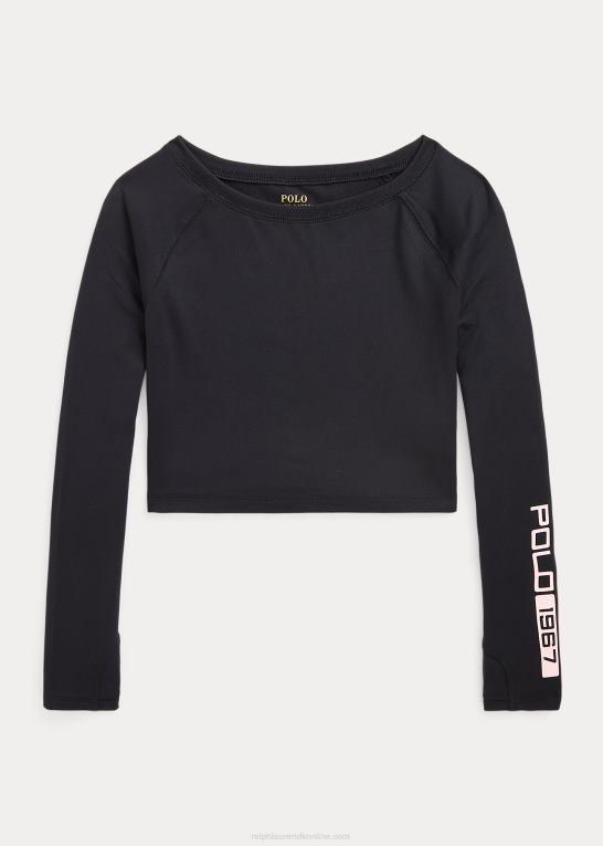 sort børn Ralph Lauren jersey langærmet t-shirt i stretch Z426B7614