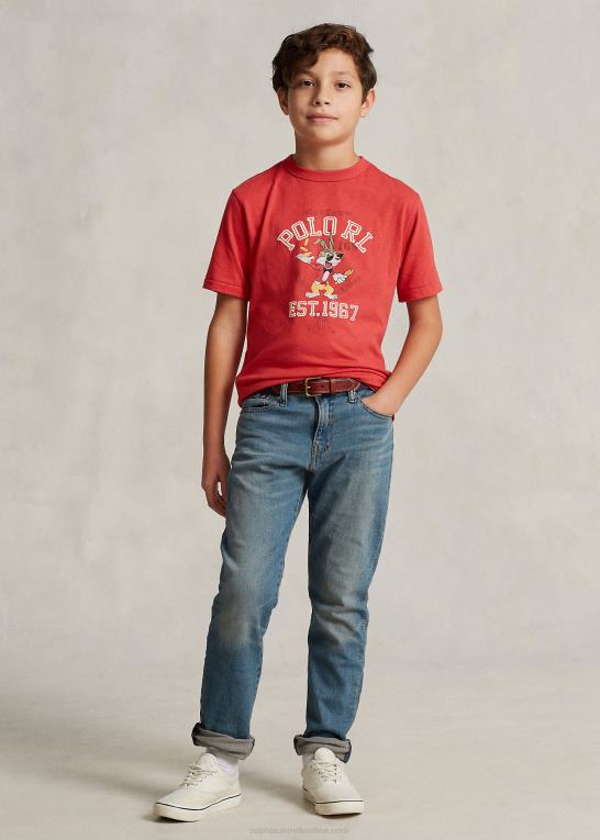 stolpe rød børn Ralph Lauren måne nytår bomuldsjersey t-shirt Z426B6570