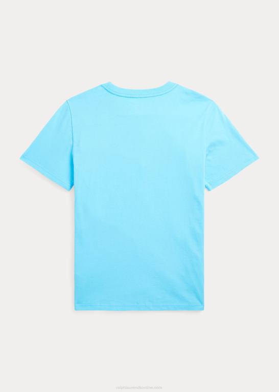 turkis nova børn Ralph Lauren T-shirt med rund hals i bomuldsjersey Z426B6278