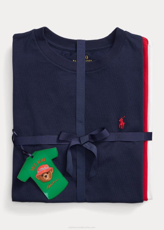 væsentlige 1 børn Ralph Lauren T-shirt med rund hals i bomuldsjersey 3-pak Z426B6071