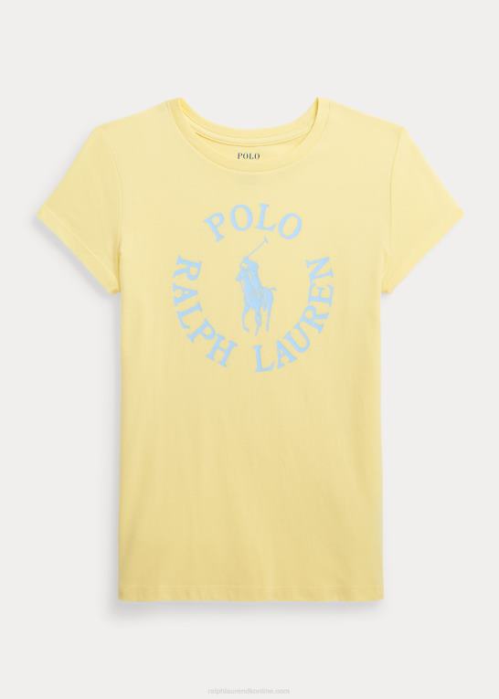 wicket gul børn Ralph Lauren T-shirt i bomuldsjersey med stor pony-logo Z426B6718