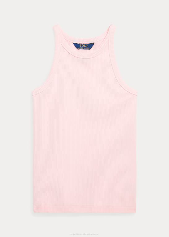 akacie lyserød børn Ralph Lauren ribbet tanktop i bomuldsblanding Z426B7499