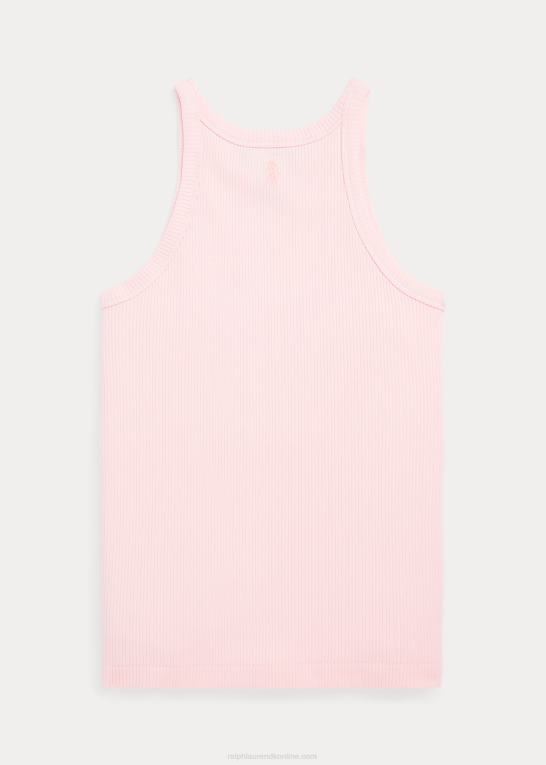 akacie lyserød børn Ralph Lauren ribbet tanktop i bomuldsblanding Z426B7499