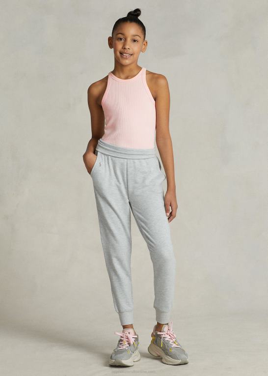 akacie lyserød børn Ralph Lauren ribbet tanktop i bomuldsblanding Z426B7499