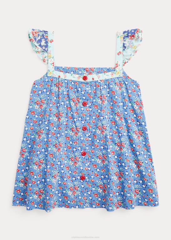 blomstret børn Ralph Lauren patchwork-blomstret bomuldstop Z426B7090