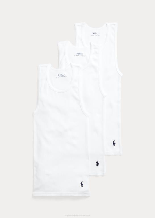 hvid/cruise navy børn Ralph Lauren solid klassisk tank 3-pak Z426B6414