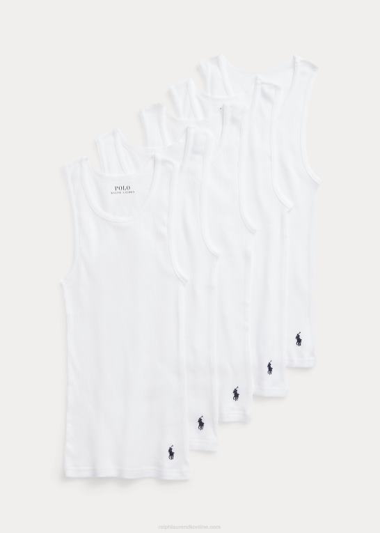 hvid/cruise navy børn Ralph Lauren solid klassisk tank 5-pak Z426B6405