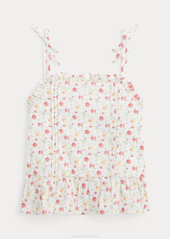 lucinda ditsy børn Ralph Lauren blomstret hør-bomuld peplum top Z426B6850