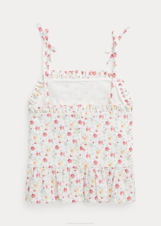 lucinda ditsy børn Ralph Lauren blomstret hør-bomuld peplum top Z426B6850