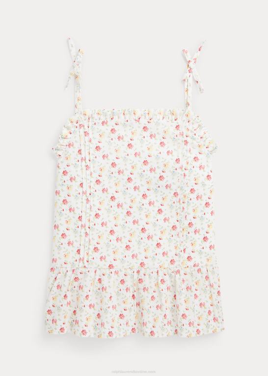 lucinda ditsy børn Ralph Lauren blomstret hør-bomuld peplum top Z426B7085