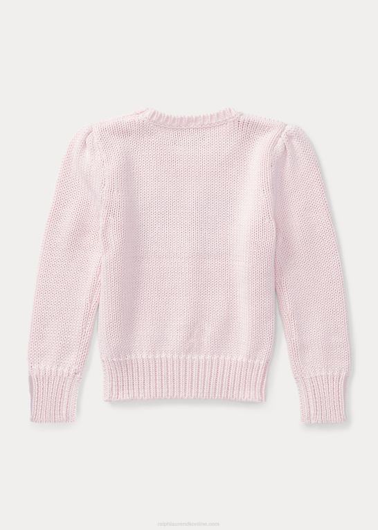 akacie lyserød børn Ralph Lauren flag bomuldstrøje med rund hals Z426B6795