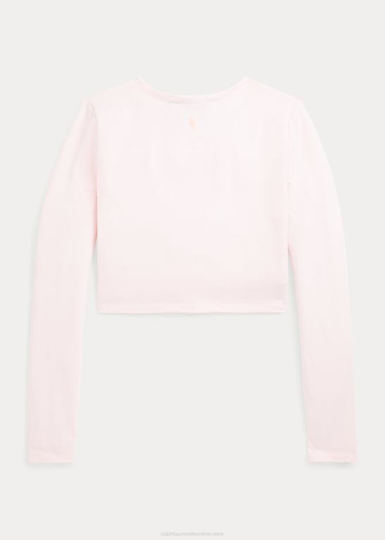 akacie lyserød børn Ralph Lauren twist-front stretch jersey top Z426B7505