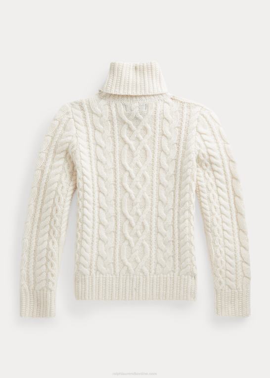 børn Ralph Lauren aran-strikket uld-blandet sweater med rullekrave Z426B7509