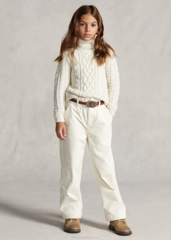 børn Ralph Lauren aran-strikket uld-blandet sweater med rullekrave Z426B7509