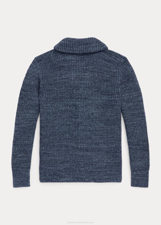 blå mergel børn Ralph Lauren Merlet sjalcardigan i bomuld Z426B6685