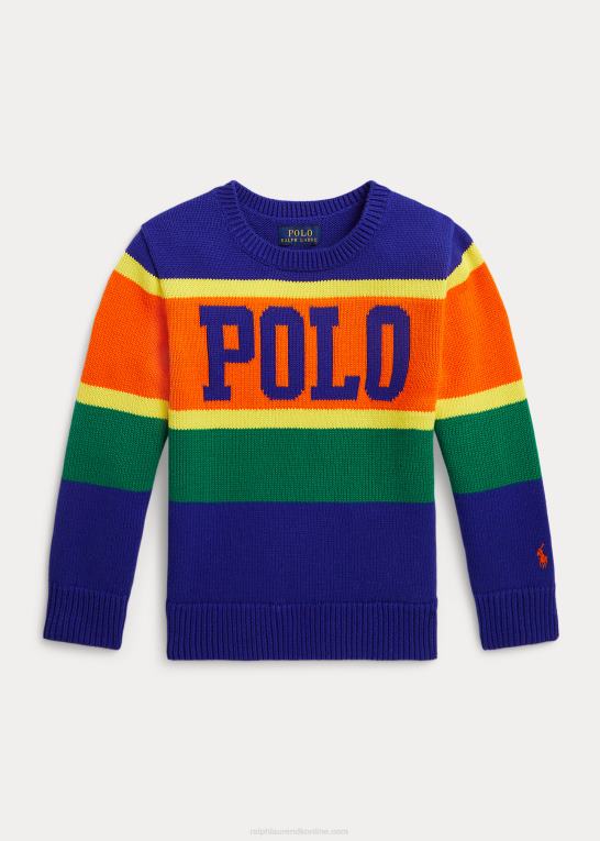 city ​​royal multi børn Ralph Lauren logo stribet bomuldstrøje Z426B9914