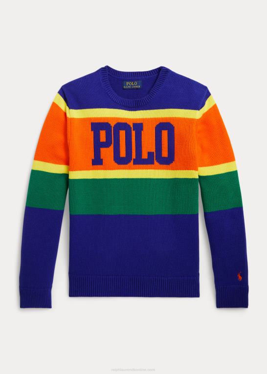 city ​​royal multi børn Ralph Lauren logo stribet bomuldstrøje Z426B9932