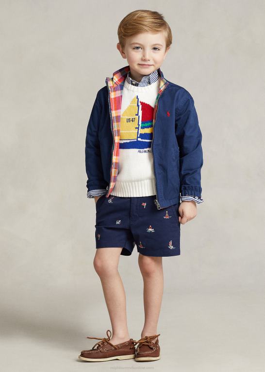 dækvask hvid børn Ralph Lauren sejlbåds bomuldstrøje Z426B5666