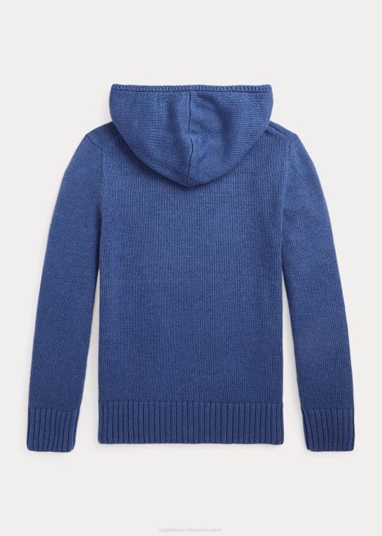 gammel kgl børn Ralph Lauren hættetrøje i bomuld med polobjørn Z426B6105