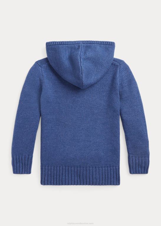 gammel kgl børn Ralph Lauren hættetrøje i bomuld med polobjørn Z426B9766