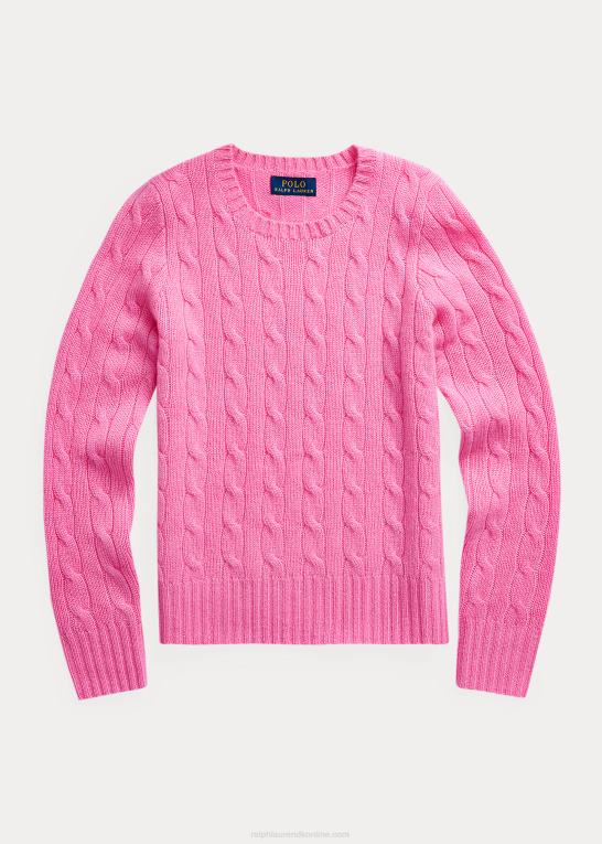 hammond pink børn Ralph Lauren kabelstrikket kashmirtrøje Z426B7200