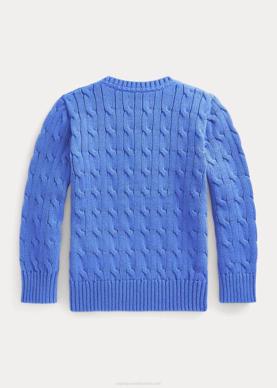 havneø blå børn Ralph Lauren kabelstrikket bomuldstrøje Z426B6420