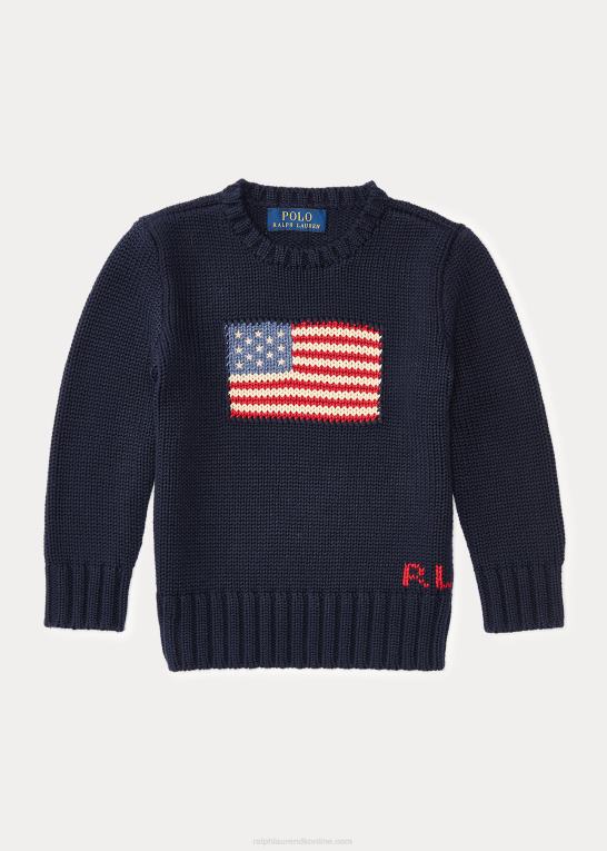jægerflåde børn Ralph Lauren den ikoniske flagsweater Z426B5950