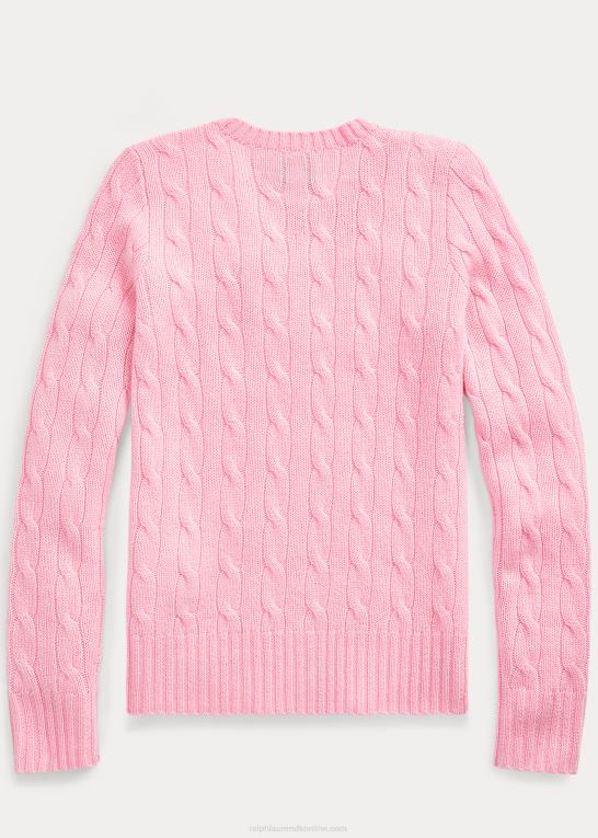 karmel pink børn Ralph Lauren kabelstrikket kashmirtrøje Z426B7192