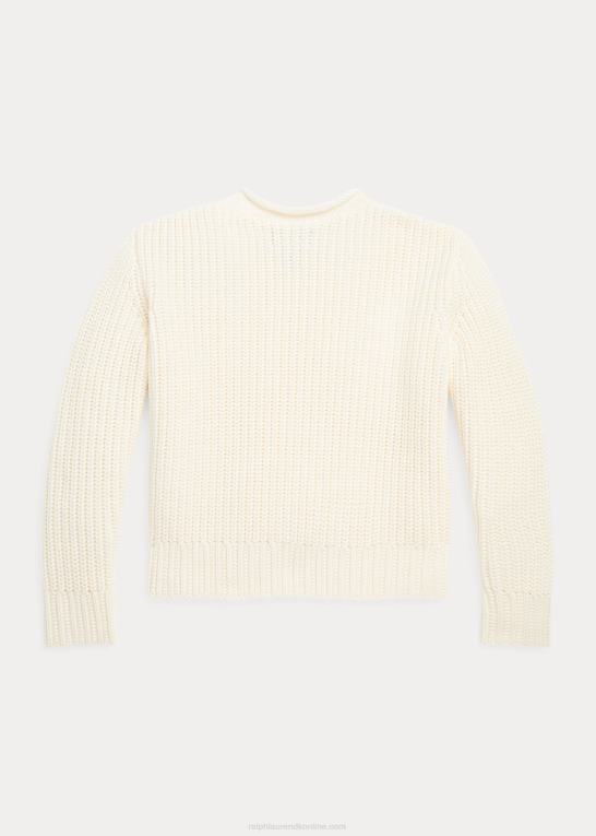 klubhuscreme børn Ralph Lauren bomuldstrøje med rullekrave Z426B7454