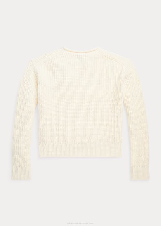 klubhuscreme børn Ralph Lauren bomuldstrøje med rullekrave Z426B7599