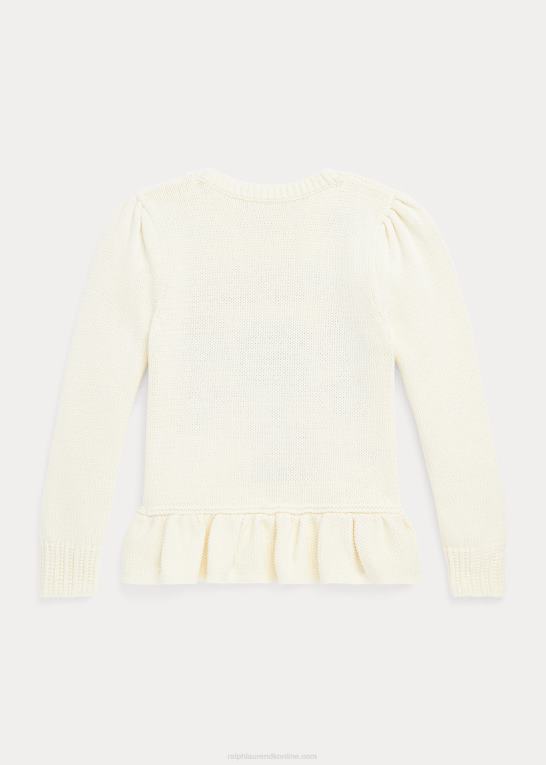 klubhuscreme børn Ralph Lauren intarsia-strikket sweater i bomuldsblanding Z426B7469