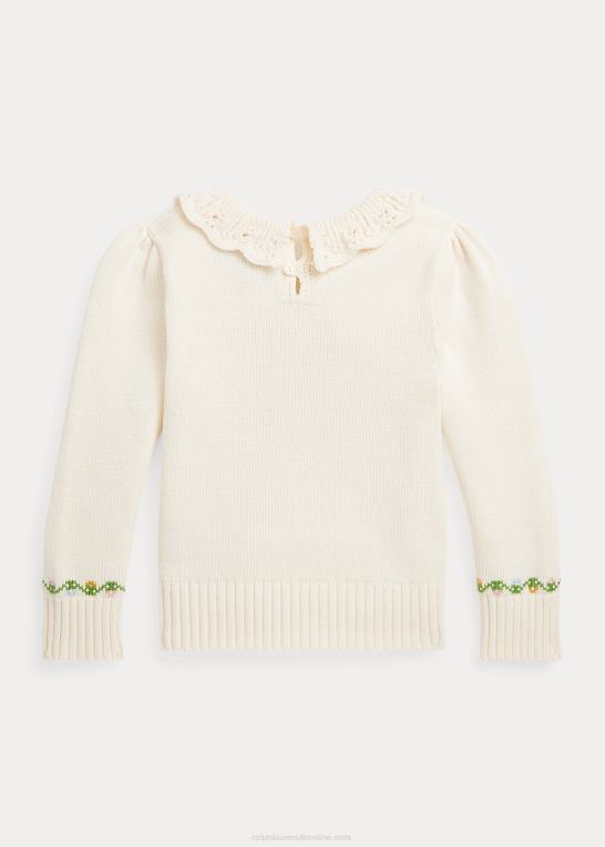 klubhuscreme børn Ralph Lauren kaninsweater i bomuld til måne nytår Z426B6733