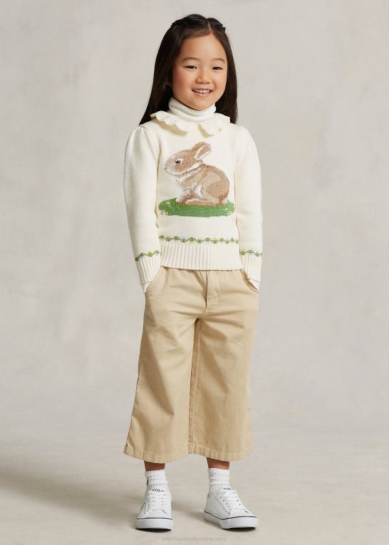 klubhuscreme børn Ralph Lauren kaninsweater i bomuld til måne nytår Z426B6733