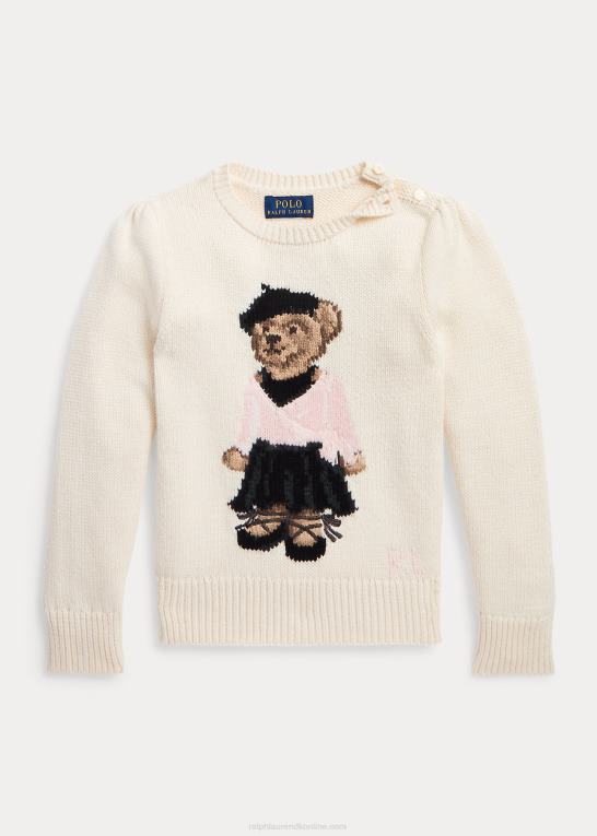 klubhuscreme børn Ralph Lauren polobjørn sweater i bomuldsblanding Z426B7420