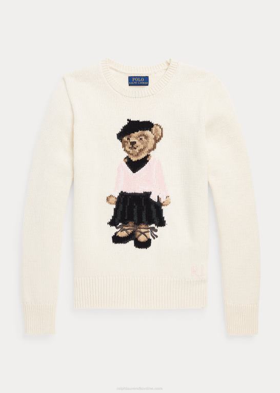 klubhuscreme børn Ralph Lauren polobjørn sweater i bomuldsblanding Z426B7600