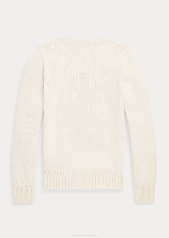 klubhuscreme børn Ralph Lauren polobjørn sweater i bomuldsblanding Z426B7600