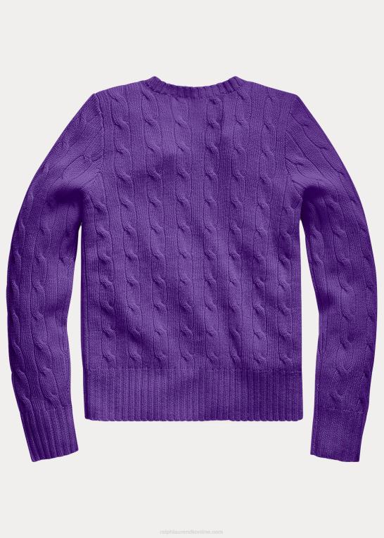 kongelig lilla børn Ralph Lauren kabelstrikket kashmirtrøje Z426B7202