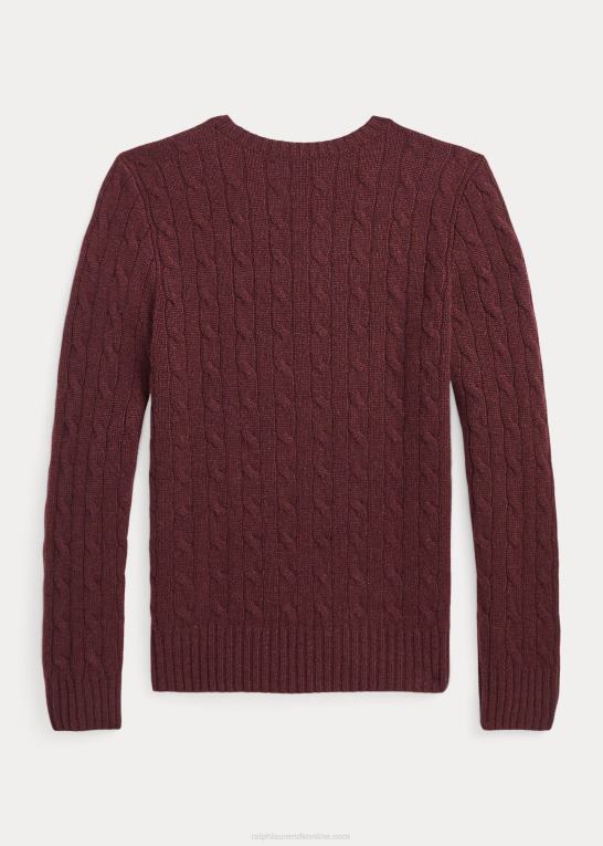 lagret vinlyng børn Ralph Lauren den ikoniske kabelstrikkede kashmirtrøje Z426B6208