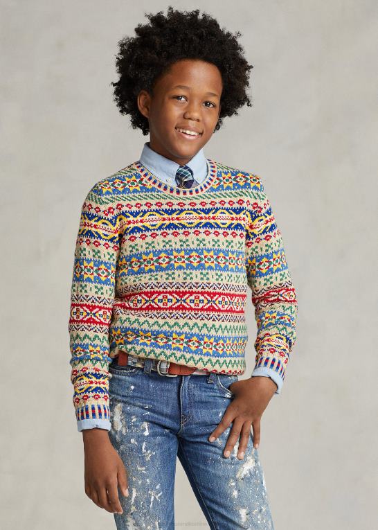 multi fairisle børn Ralph Lauren fair isle sweater i bomuldsblanding Z426B6010