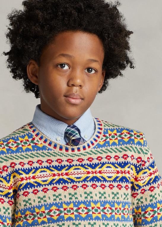 multi fairisle børn Ralph Lauren fair isle sweater i bomuldsblanding Z426B6010