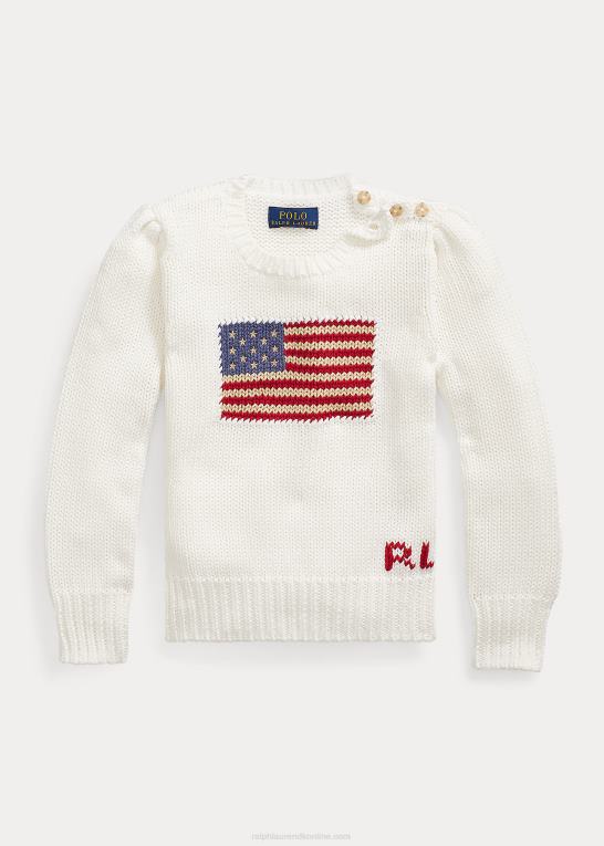 nevis børn Ralph Lauren flag bomuldstrøje med rund hals Z426B6794