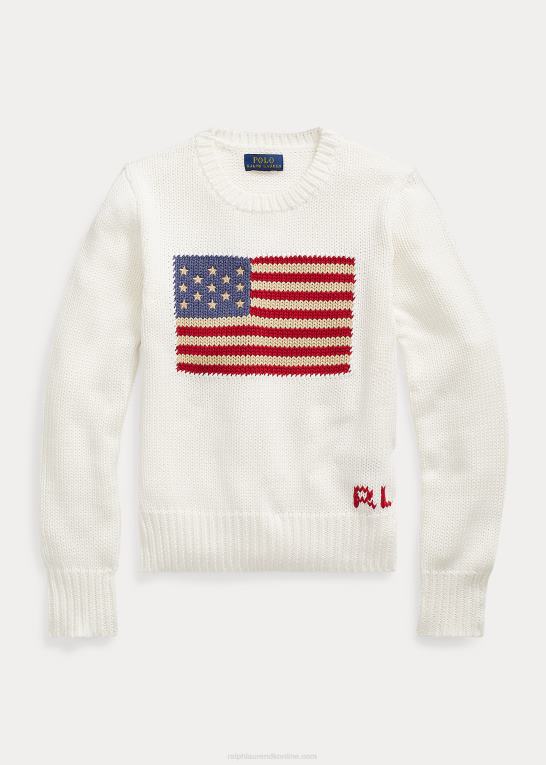nevis børn Ralph Lauren flag bomuldstrøje med rund hals Z426B7232