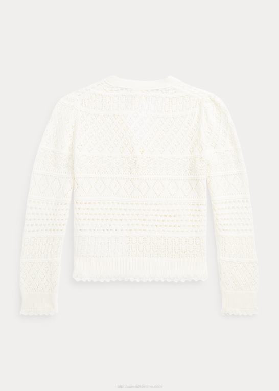 nevis børn Ralph Lauren pointelle-strikket cardigan i bomuld Z426B6851