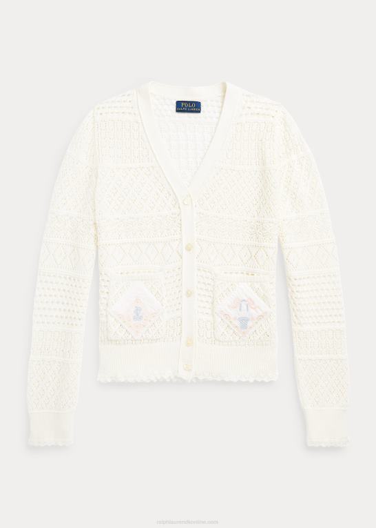 nevis børn Ralph Lauren pointelle-strikket cardigan i bomuld Z426B7062