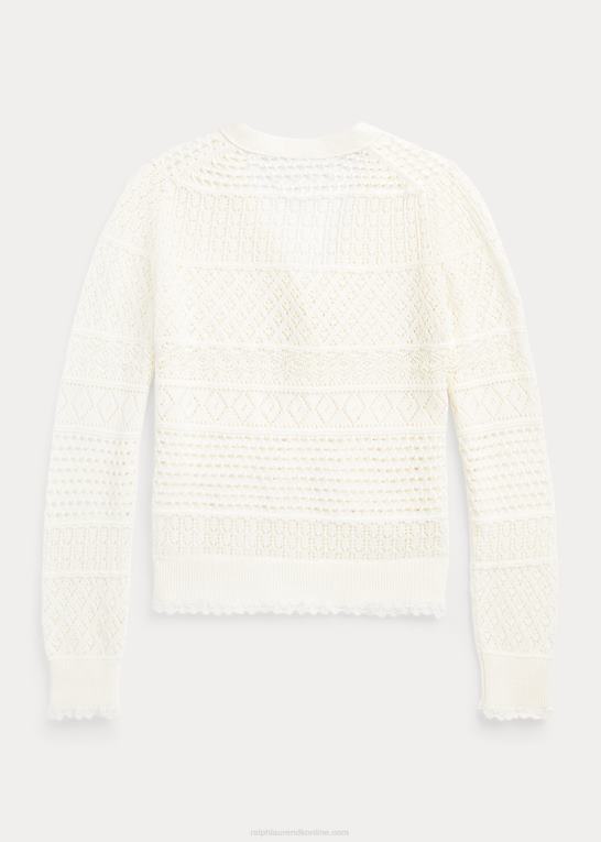 nevis børn Ralph Lauren pointelle-strikket cardigan i bomuld Z426B7062